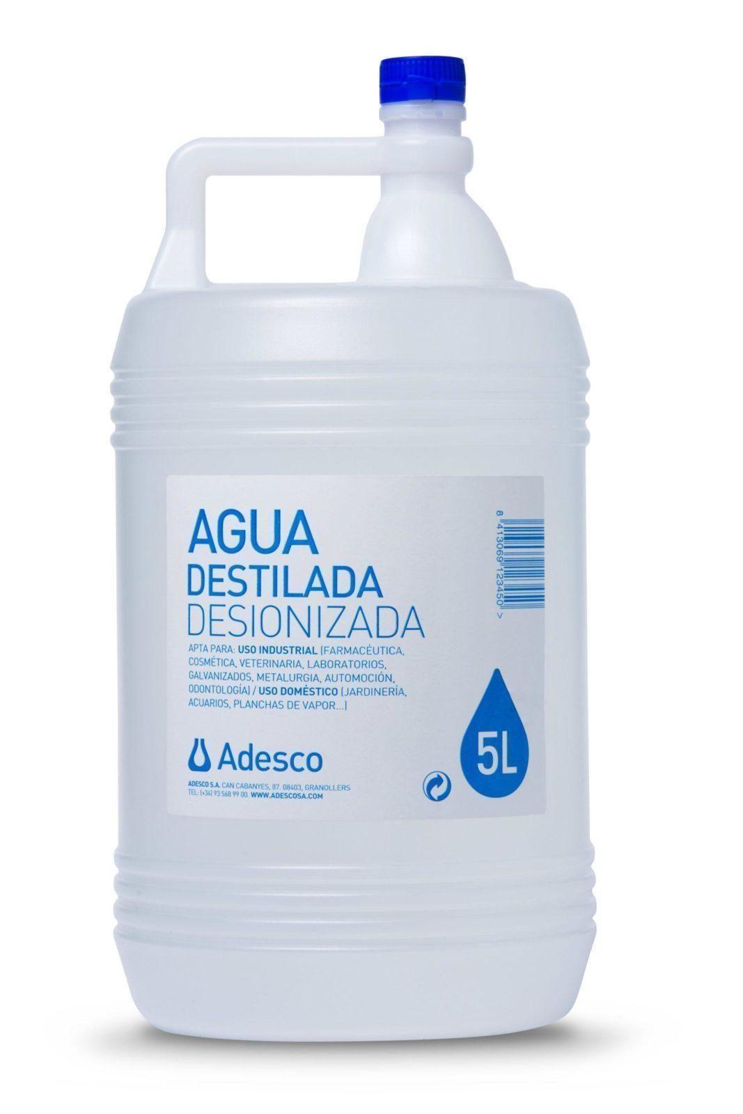 Agua Desionizada (Destilada) en Garrafa de 5 litros - Adesco