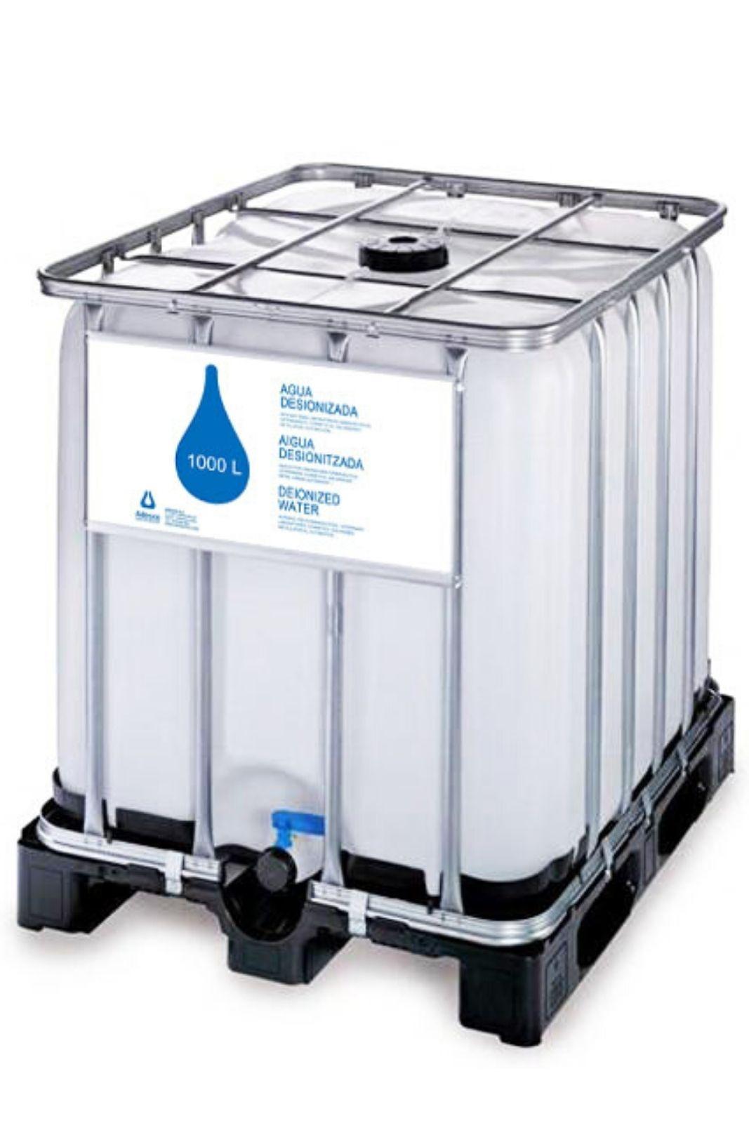 Agua Desionizada (Destilada) en Contenedor 1000L IBC - Adesco